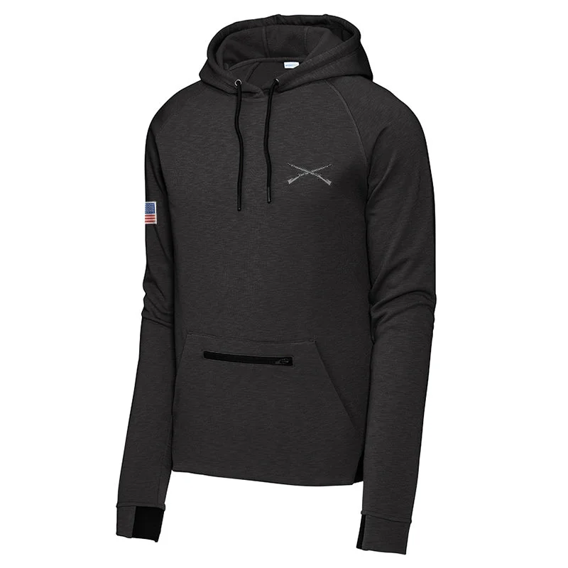 mens hoodie for trendy designs-Crossed Rifles Strive Pullover