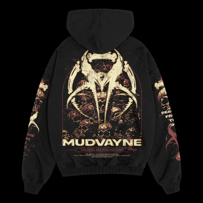 mens hoodie with minimal details-Life of Skulls Hoodie