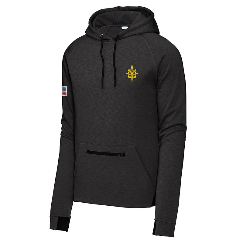 mens hoodie with quilted fabric-Military Intelligence Strive Pullover