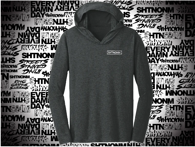 mens hoodie with multi-pocket design-SHTNONM - BOLD PATCH LONG SLEEVE ULTRA LIGHTWEIGHT HOODIE