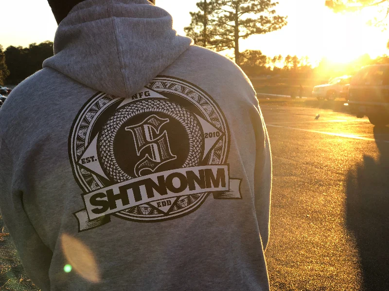 mens hoodie with seamless design-SHTNONM- CREST FULL ZIP HOODIE