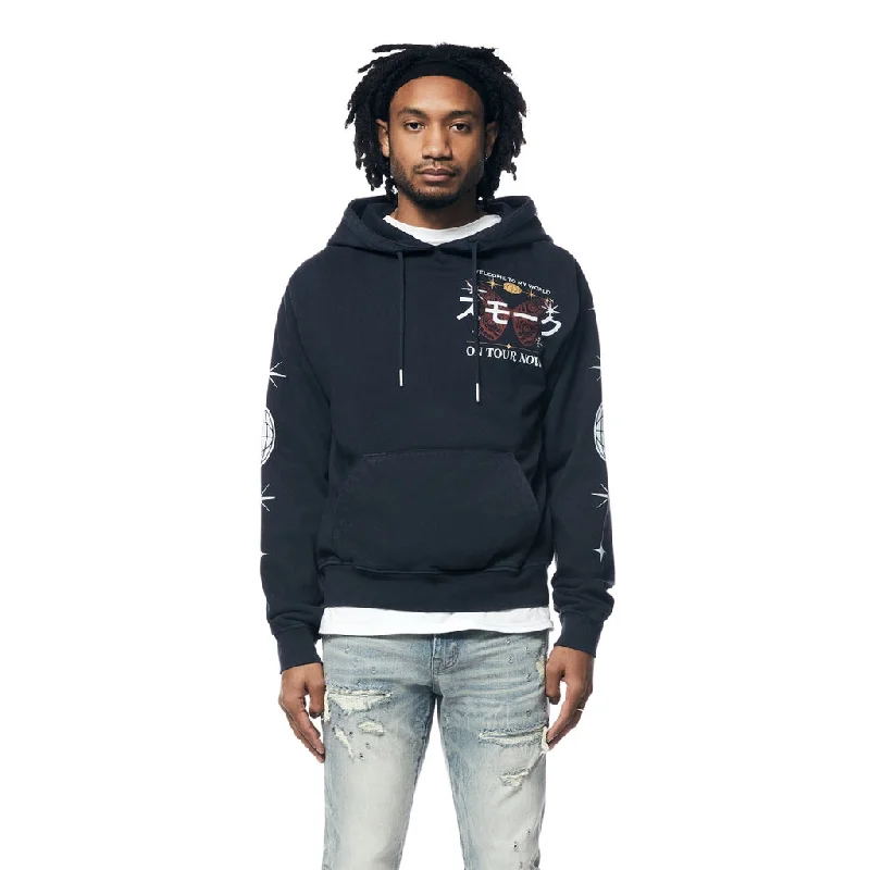 mens hoodie for trendy look-Tour Graphic French Terry Pullover Hoodie - Navy