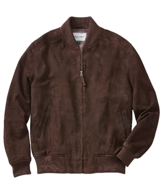 men's jackets with thermal fleece interior-Goat Suede Bomber Jacket