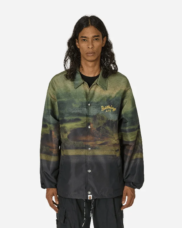 men's jackets with added warmth layers-Art Print Coach Jacket Multicolor