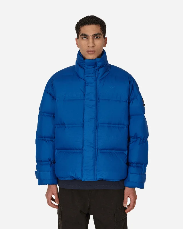 men's jackets with adjustable hoodie-Blue Version Oversized Down Puffer Jacket Blue