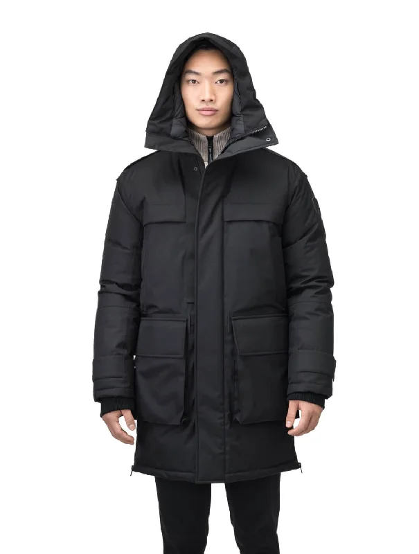 men's jackets with lightweight heat-retaining features-Alum Men's Long Parka