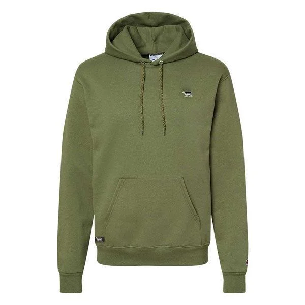 mens hoodie for running style-Black Sheep Champion Pullover Hoody Olive Green