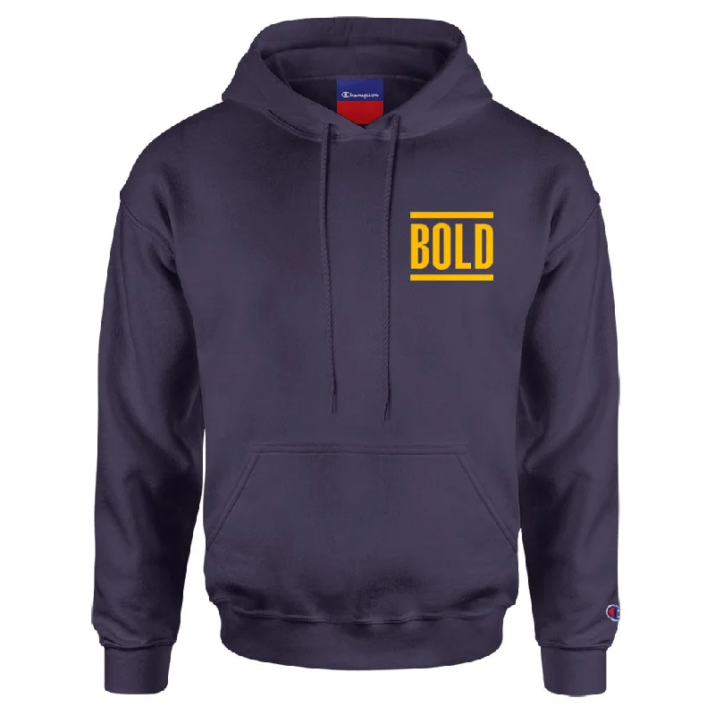 mens hoodie for stylish evening wear-Bold "Logo (Champion Brand)" -  Hooded Sweatshirt