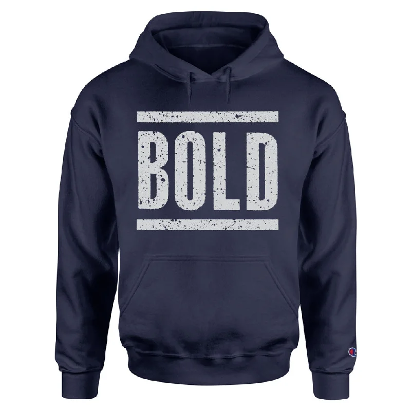 mens hoodie with zippered chest pocket-Bold "Today We Live (Navy)" -  Hooded Sweatshirt