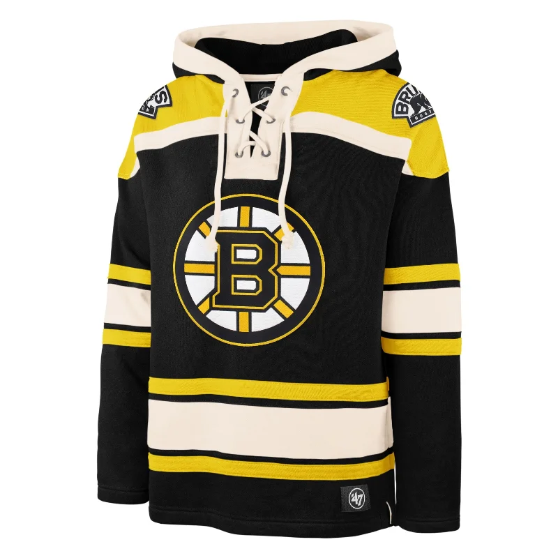 mens hoodie with sleek fit-BOSTON BRUINS SUPERIOR '47 LACER HOOD