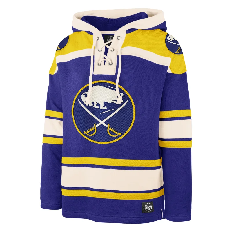 mens hoodie with sporty neckline-BUFFALO SABRES SUPERIOR '47 LACER HOOD