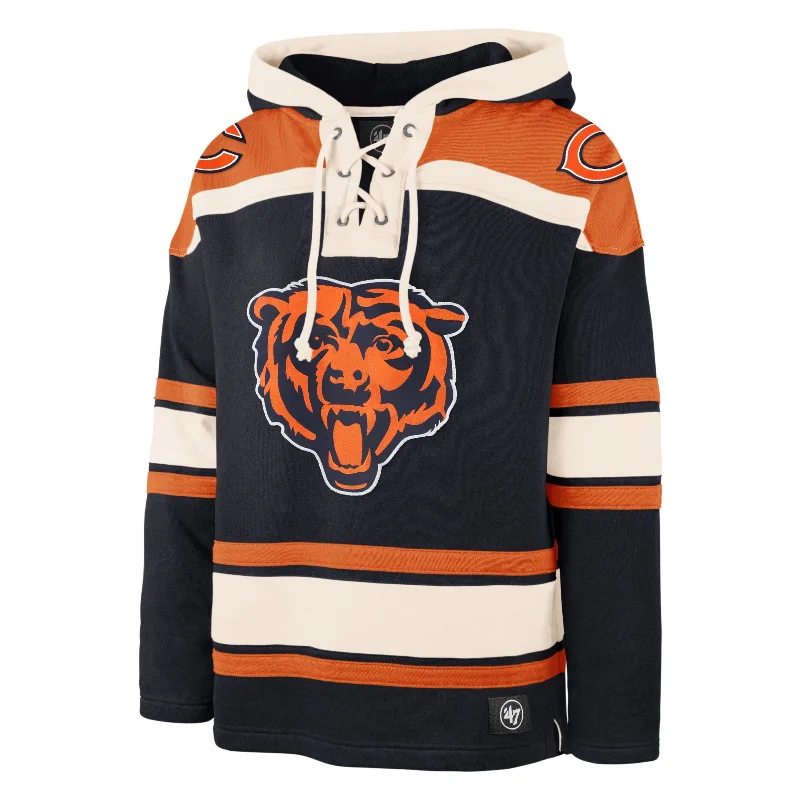 mens hoodie for fall adventures-CHICAGO BEARS SUPERIOR '47 LACER HOOD