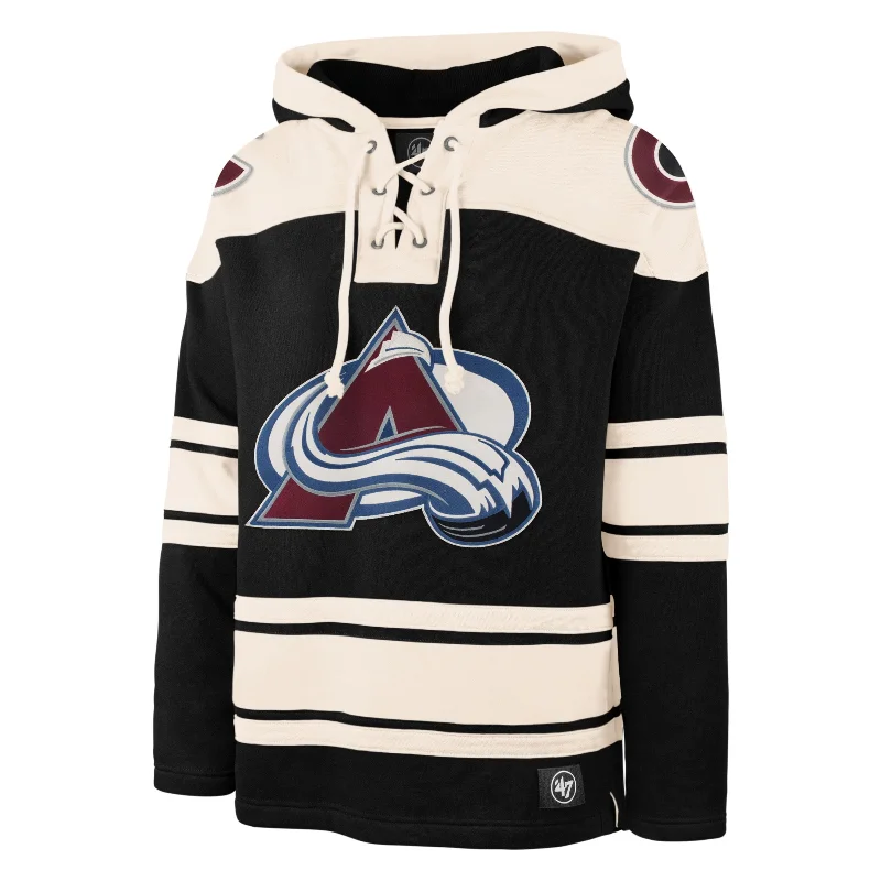 mens hoodie for cozy road trips-COLORADO AVALANCHE SUPERIOR '47 LACER HOOD