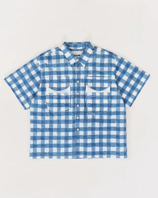 Men’s short-sleeve fawn shirts-Conch Shirt - Chunky Gingham