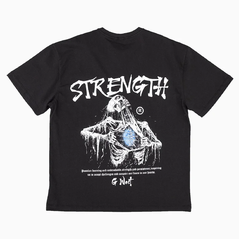 Men’s short-sleeve dusk tees-Men's Strength Skeleton Crew Neck T Shirt