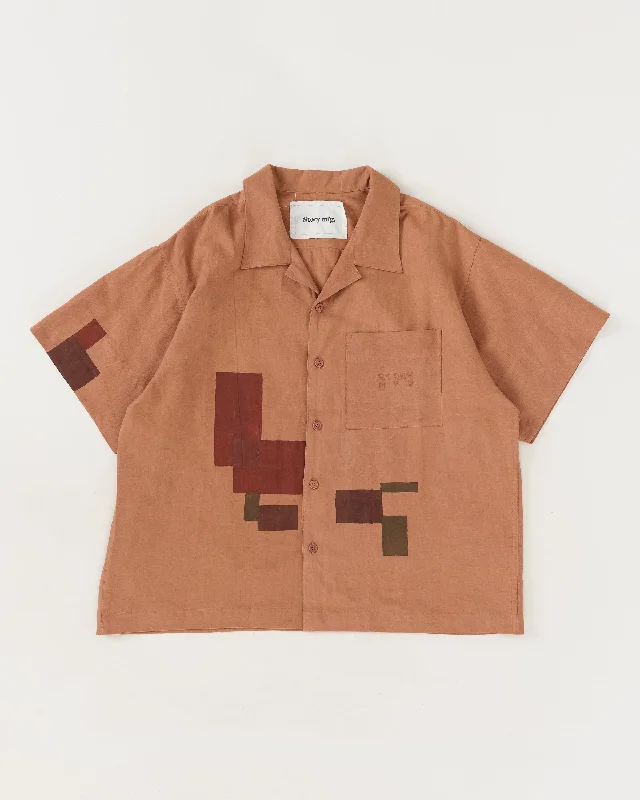 Men’s short-sleeve burr shirts-Greetings Shirt SS - Clay Block