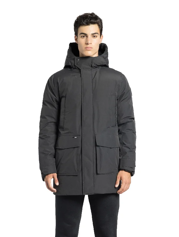 men's jackets with detachable cuffs-Kason Men's Light Down Parka