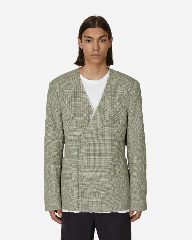 men's jackets with reinforced stitching for durability-Oma Reversible Blazer Stone Yellow