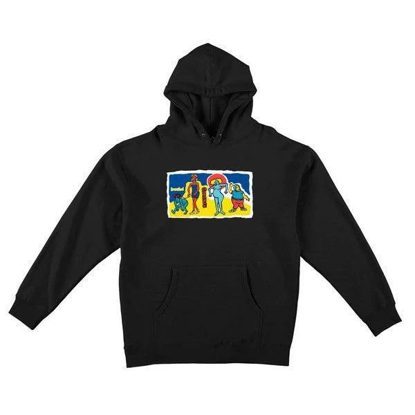 mens hoodie for versatile travel wear-Krooked Skateboards Family Affair Hoody Black