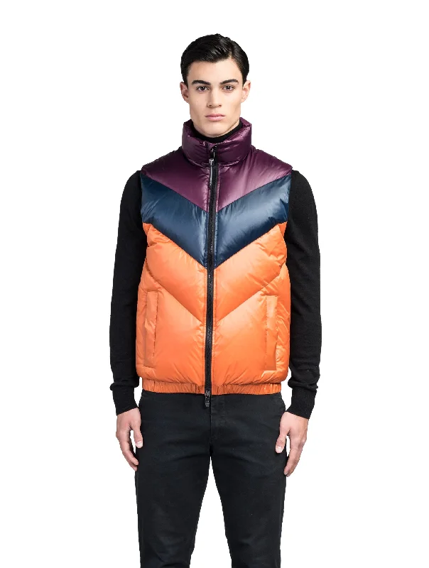 men's jackets with button and zipper closure-Kylo Men's Chevron Quilted Vest