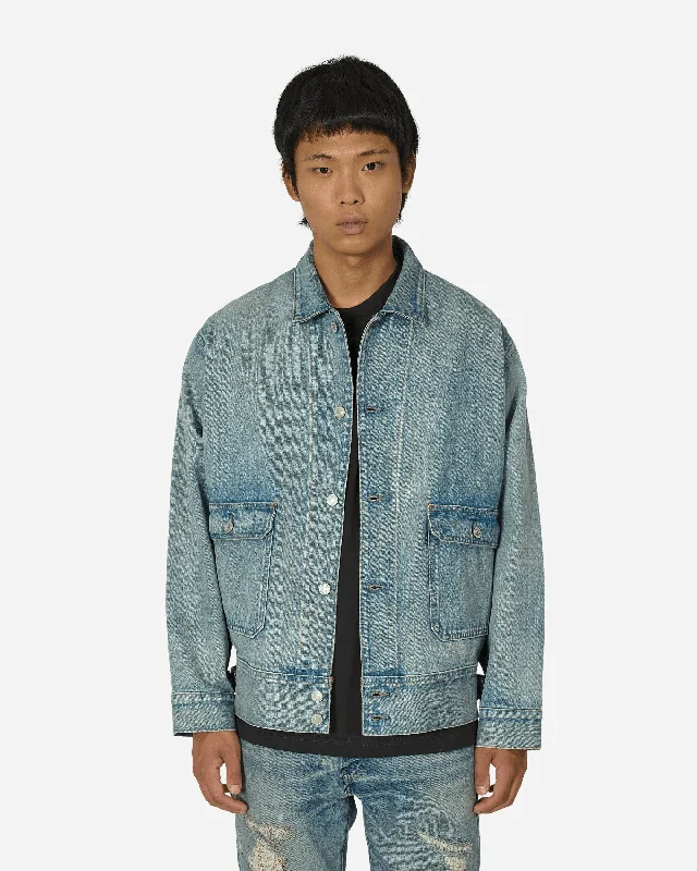 men's jackets for outdoor wear-Made in Japan Utility Trucker Jacket Blue