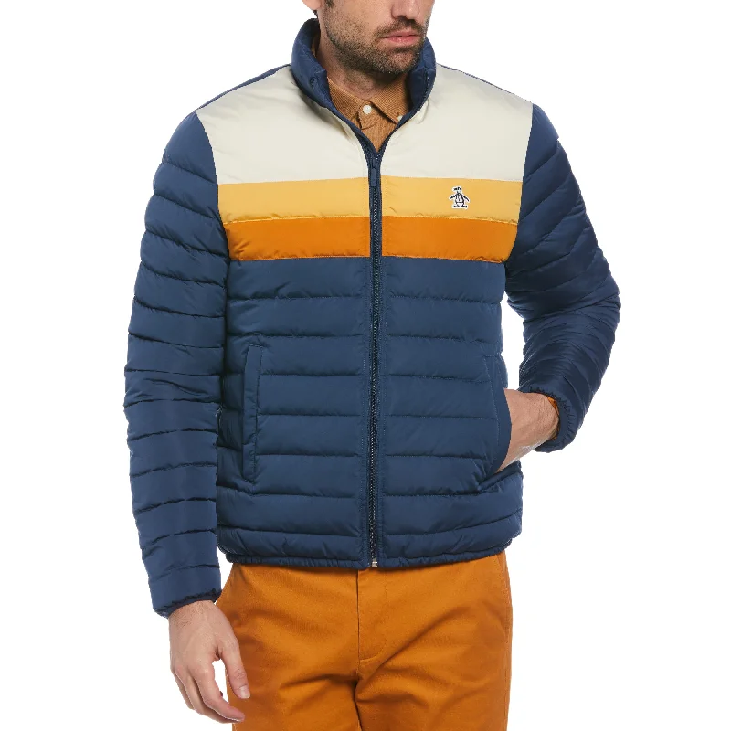 men's jackets with removable hood and cuffs-Lightweight Puffer Jacket