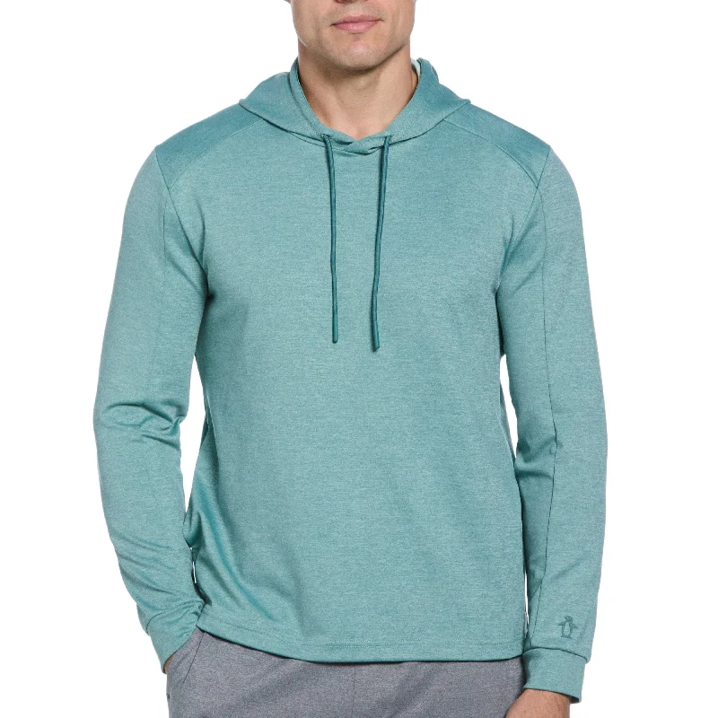 men's jackets with easy-to-store design-Penguin Sport Long Sleeve Midweight Pieced Crew Neck Pull Over