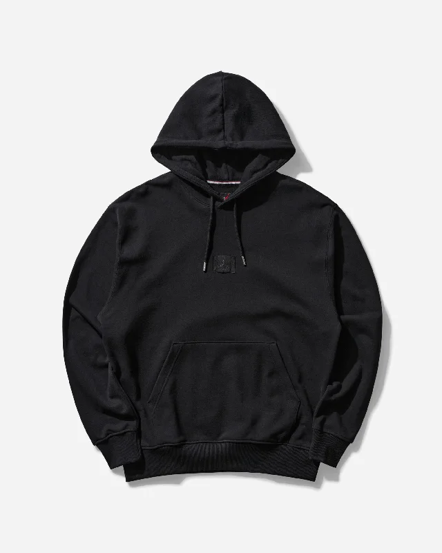 men's jackets for hiking in light rain-Men's Air Jordan Wordmark Fleece Pullover Hoodie Black