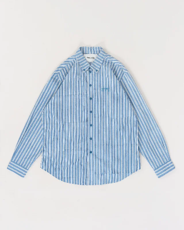 Men’s short-sleeve glib tops-Office Shirt - Broadstairs Stripe