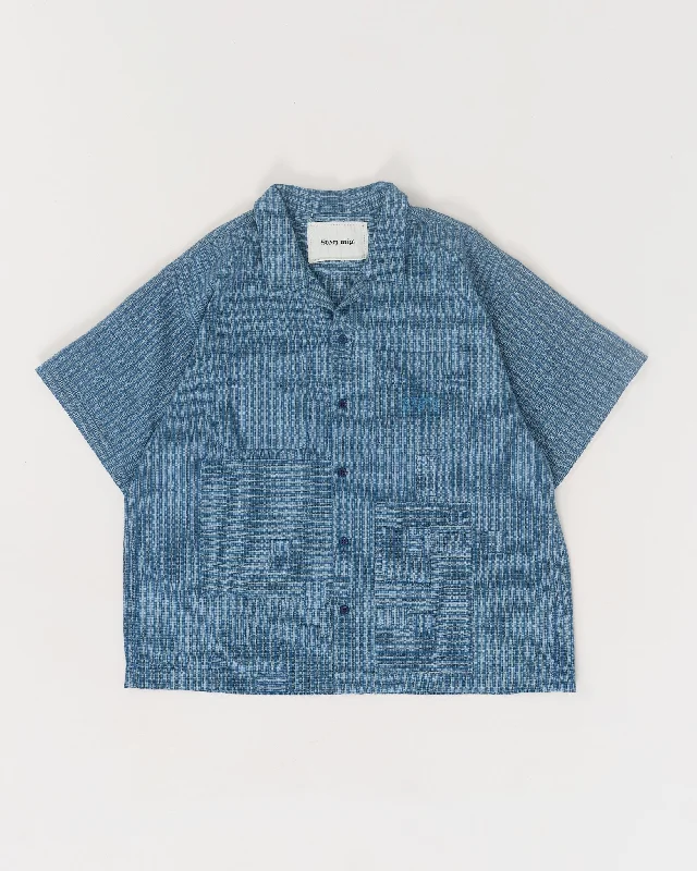 Men’s short-sleeve idly polos-PA Shirt - Indigo Check Scarecrow