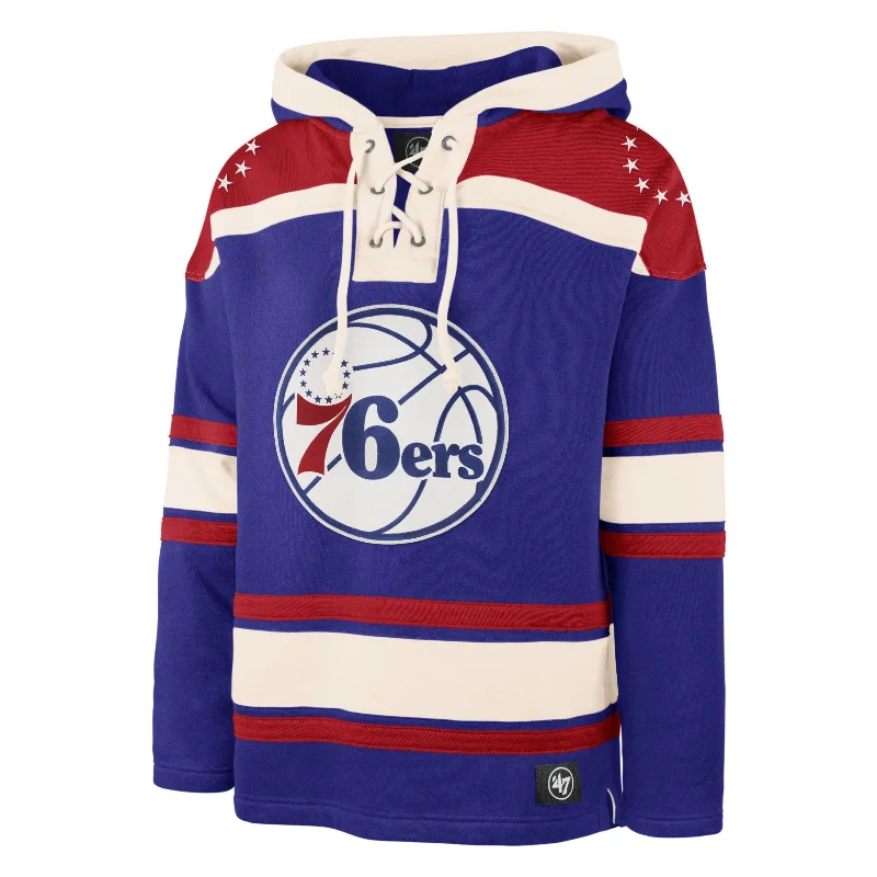 mens hoodie for cozy loungewear-PHILADELPHIA 76ERS SUPERIOR '47 LACER HOOD