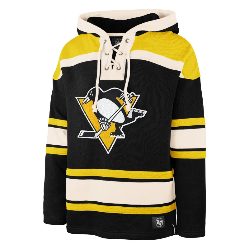 mens hoodie for city style-PITTSBURGH PENGUINS SUPERIOR '47 LACER HOOD