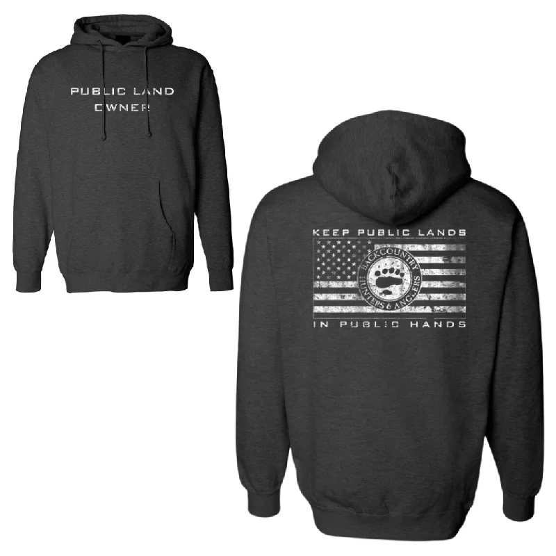 mens hoodie for weekend style-Public Land Owner® Heavyweight Fleece Sweatshirt - Flag