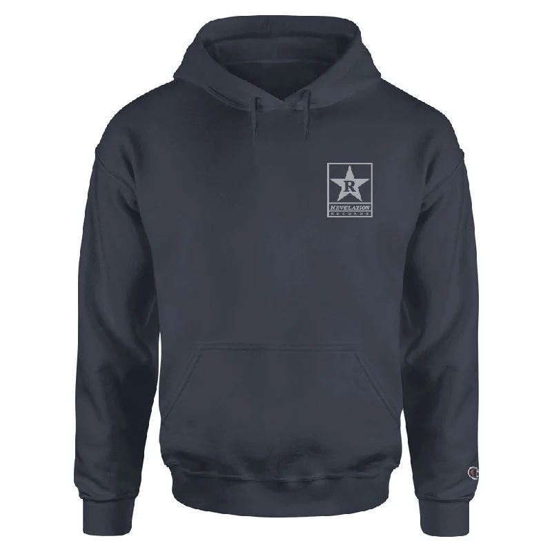 mens hoodie for stylish outdoor look-Revelation Records "Logo (Navy)" - Hooded Sweatshirt