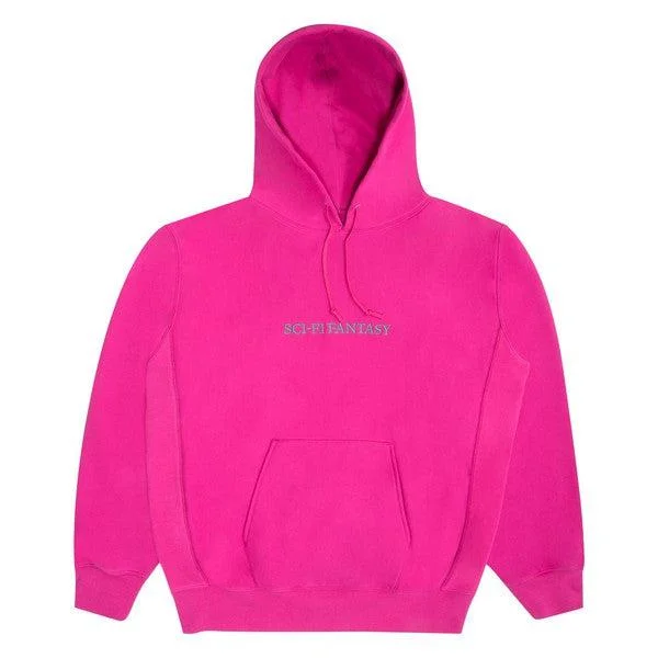 mens hoodie with casual zip-up-Sci-Fi Fantasy Skateboards Logo Hoodie Magenta