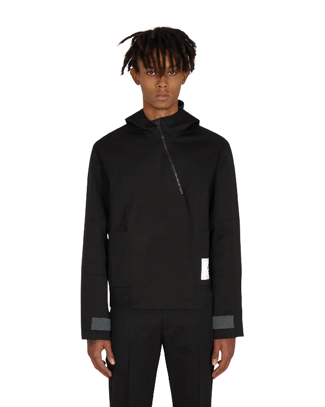 men's jackets with hidden zippers for sleek look-Diagonal Yuma Anorak Black