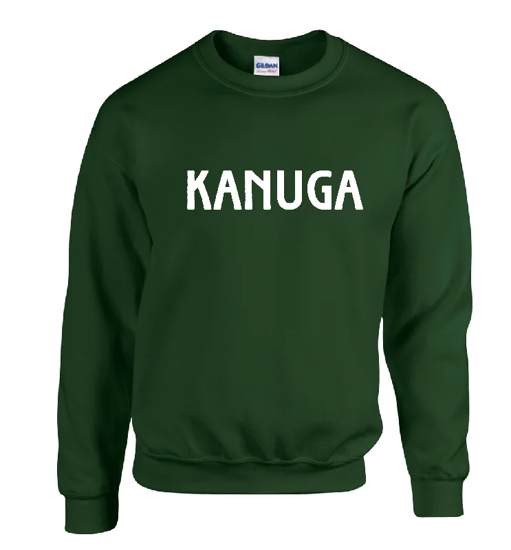 mens hoodie with athletic comfort-Sweat Shirt, Kanuga White Ink, Gildan, Forest Green, Adult S