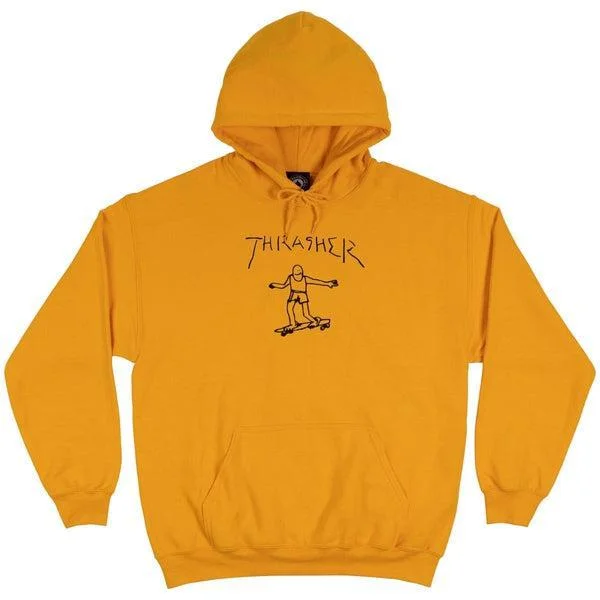 mens hoodie with warm thermal fabric-Thrasher Gonz Pullover Hoody Gold