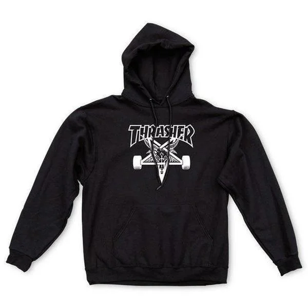 mens hoodie for casual streetwear-Thrasher Skategoat Pullover Hoody Black