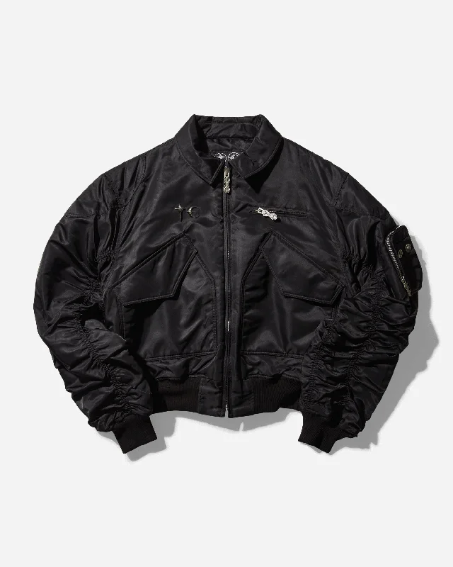 men's jackets for light rain showers-Men's A Wingless Bird Bomber Jacket Black