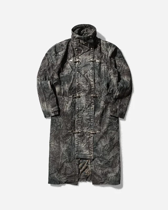 men's waterproof fleece jackets-Men's Bio Soldier Denim Trench Coat Camo