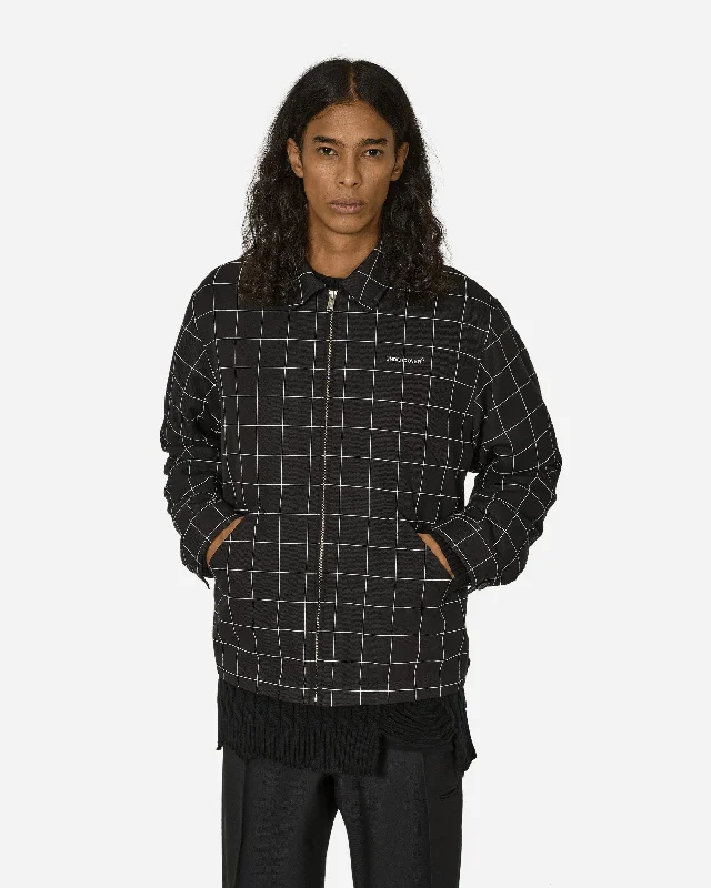 men's jackets with durable material finish-Grid Jacket Black