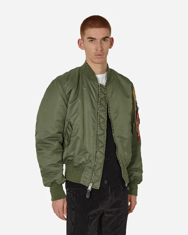 men's jackets with removable hood and cuffs-fragment design x Alpha Industries Nylon MA-1 Jacket Khaki