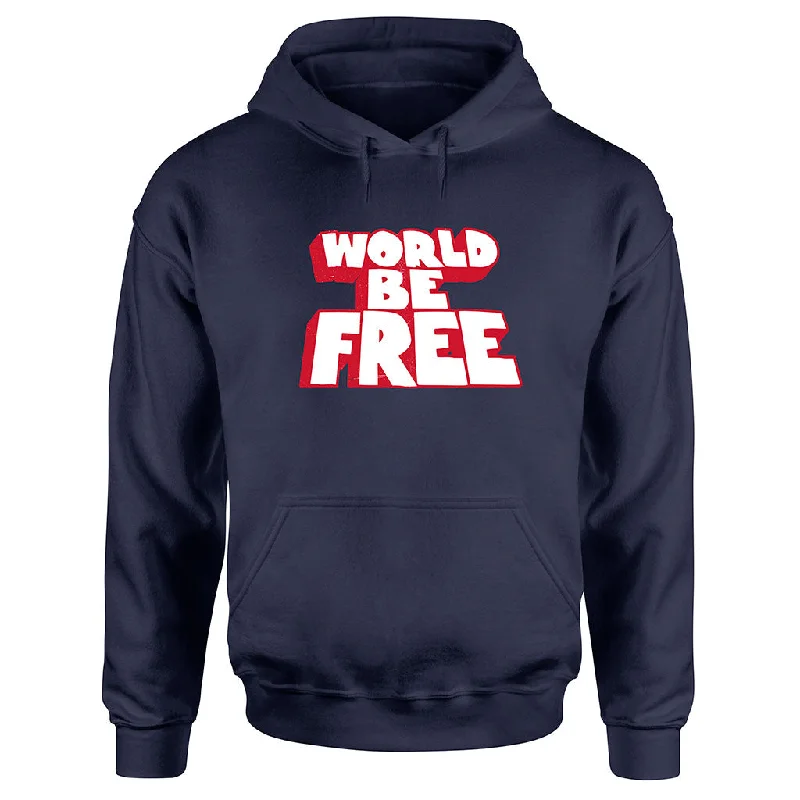 mens hoodie with custom text prints-World Be Free "Classic Logo" - Hooded Sweatshirt