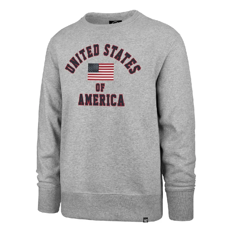 mens hoodie with quilted fabric-UNITED STATES VARSITY ARCH '47 HEADLINE CREW