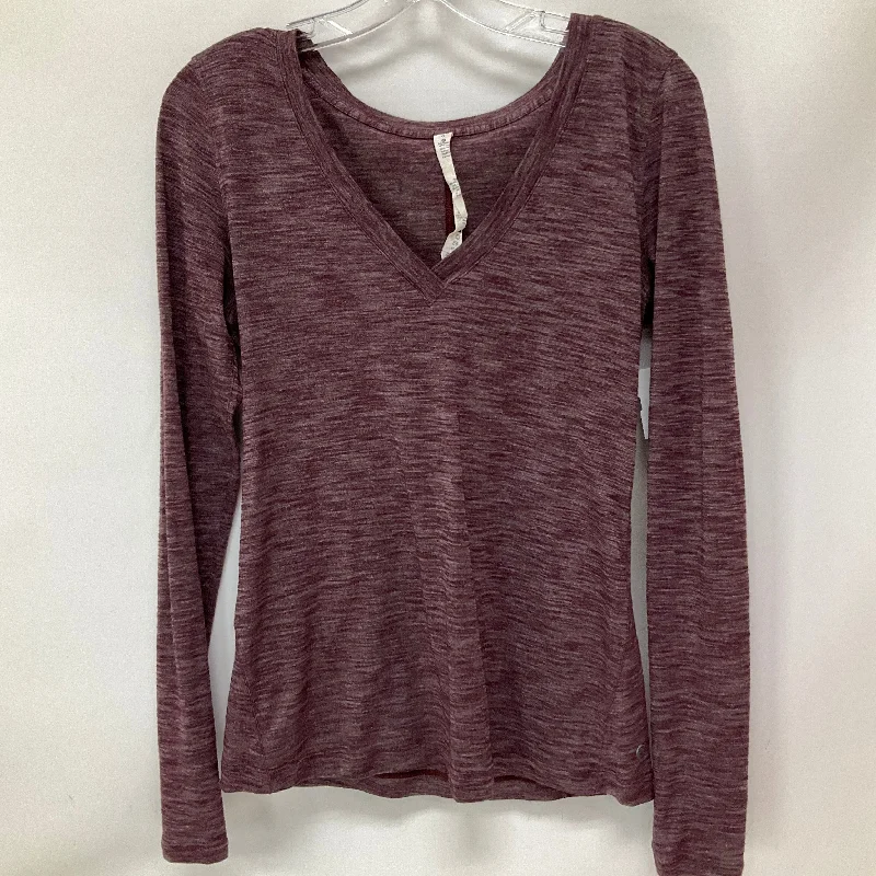 Men’s short-sleeve clod tops-Athletic Top Long Sleeve Collar By Lululemon In Purple, Size: 6