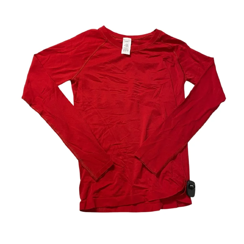 Men’s short-sleeve xeno shirts-Athletic Top Long Sleeve Crewneck By Athleta In Red, Size: L