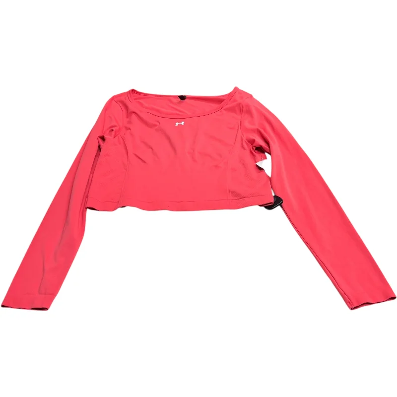 Men’s short-sleeve dote shirts-Athletic Top Long Sleeve Crewneck By Under Armour In Coral, Size: Xl