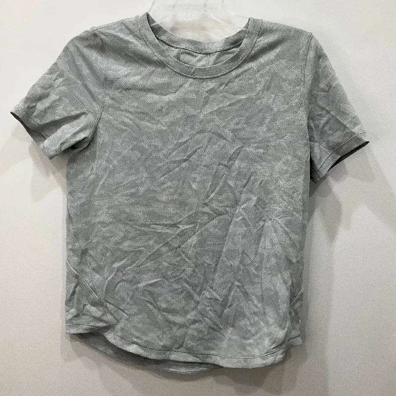 Men’s short-sleeve deft shirts-Athletic Top Short Sleeve By Lululemon In Grey, Size: 8