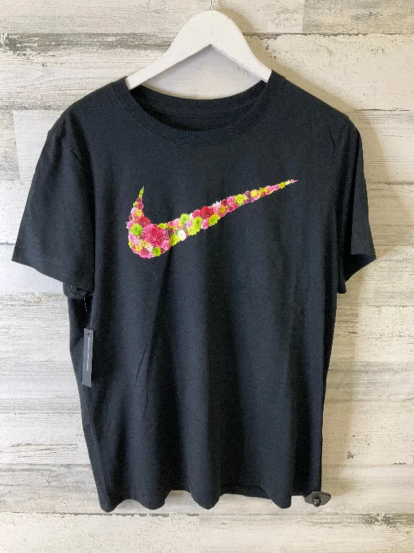 Men’s short-sleeve toff shirts-Athletic Top Short Sleeve By Nike Apparel In Black, Size: Xl